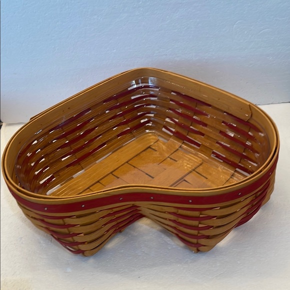 Longaberger 1999 love letters sweetheart Heart Basket liner protector lid XL - Picture 8 of 16